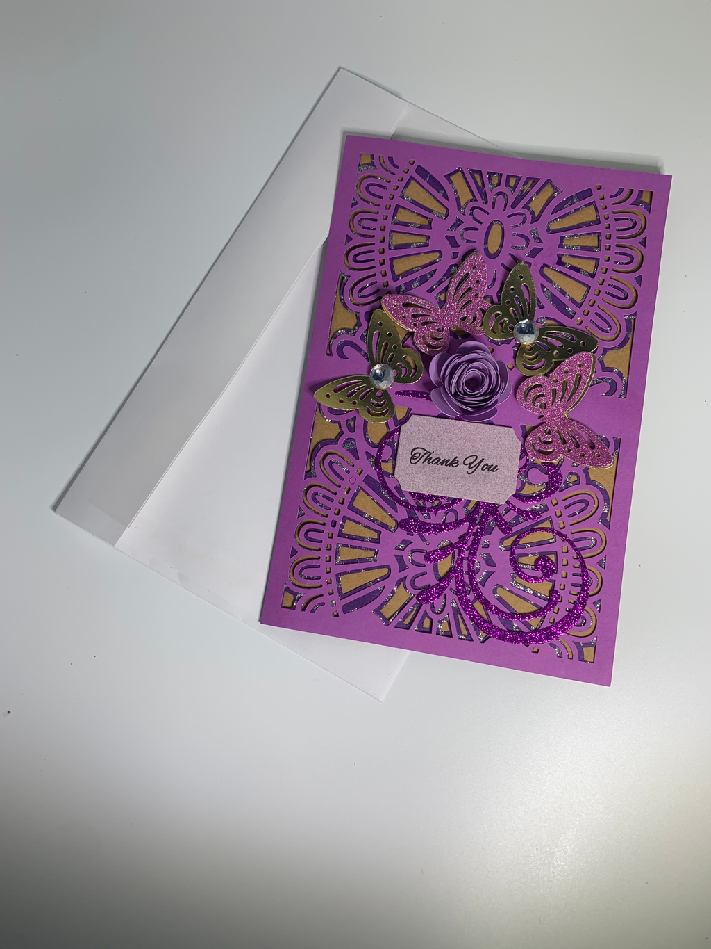 Bed of Butterflies Thank You Card