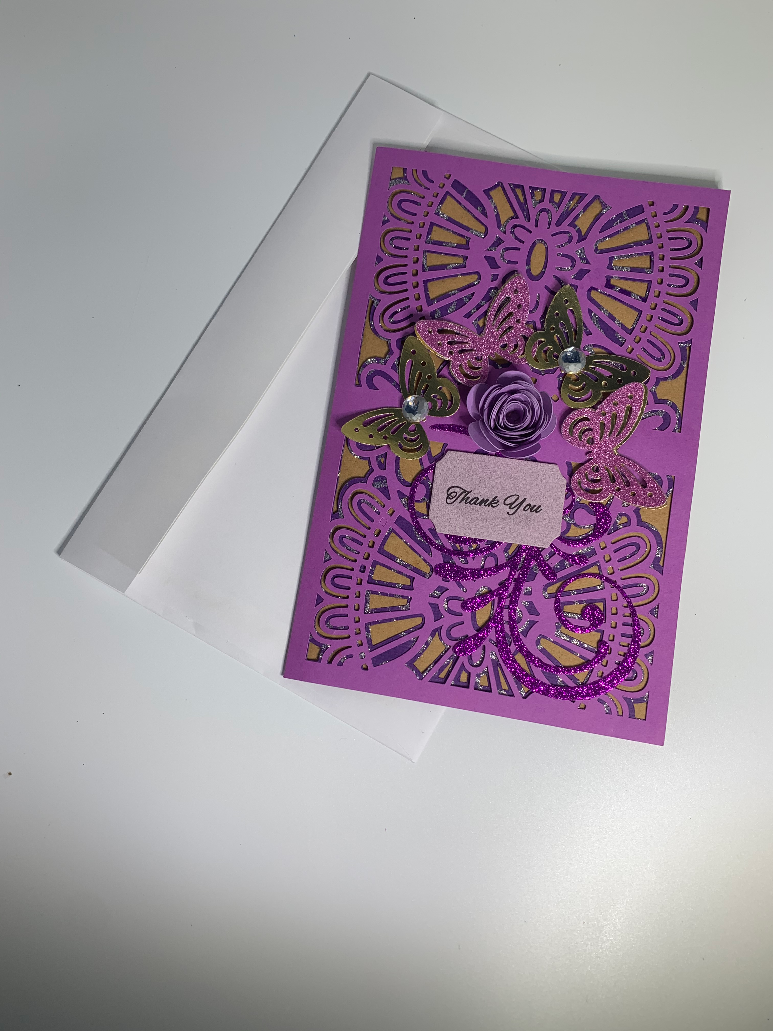 Bed of Butterflies Thank You Card