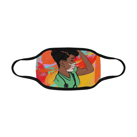black essential worker nurse colorful face mask