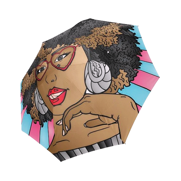 Cute Umbrella Design Feisty Suzanna Beautiful Afro Black Girl Unique Large Umbrella