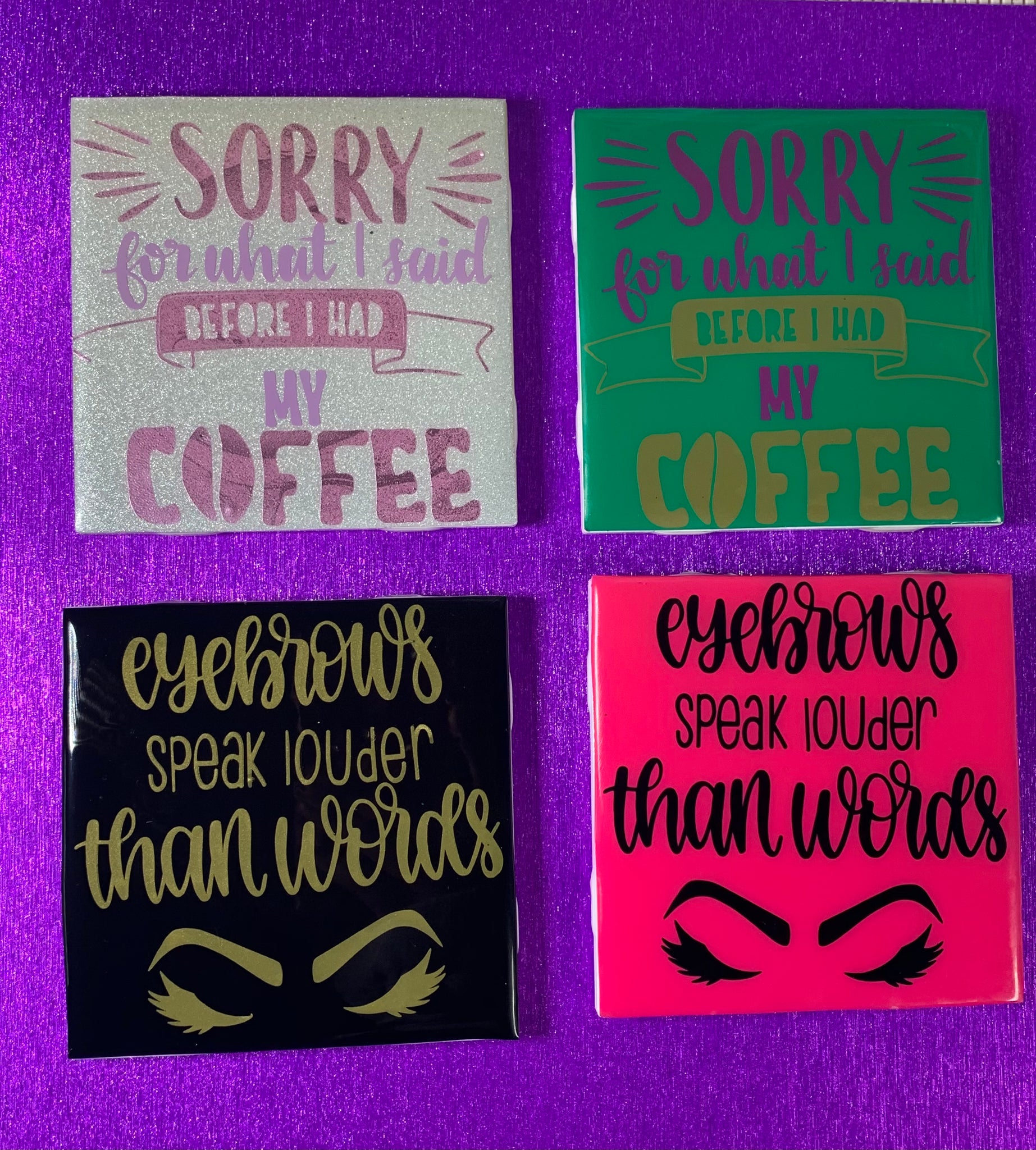 Personalized Great Gift Set of 3 Ceramic Custom Coasters