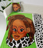 Women & Girls Goddess Locs Pillowcase, EyeMask & Throw Blanket Bundle Set