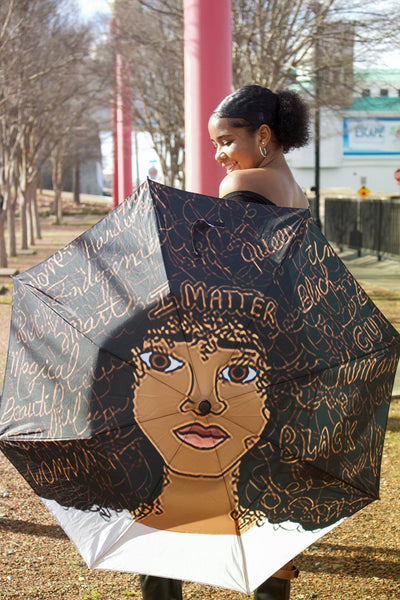 I Matter African American Unique Large Umbrella