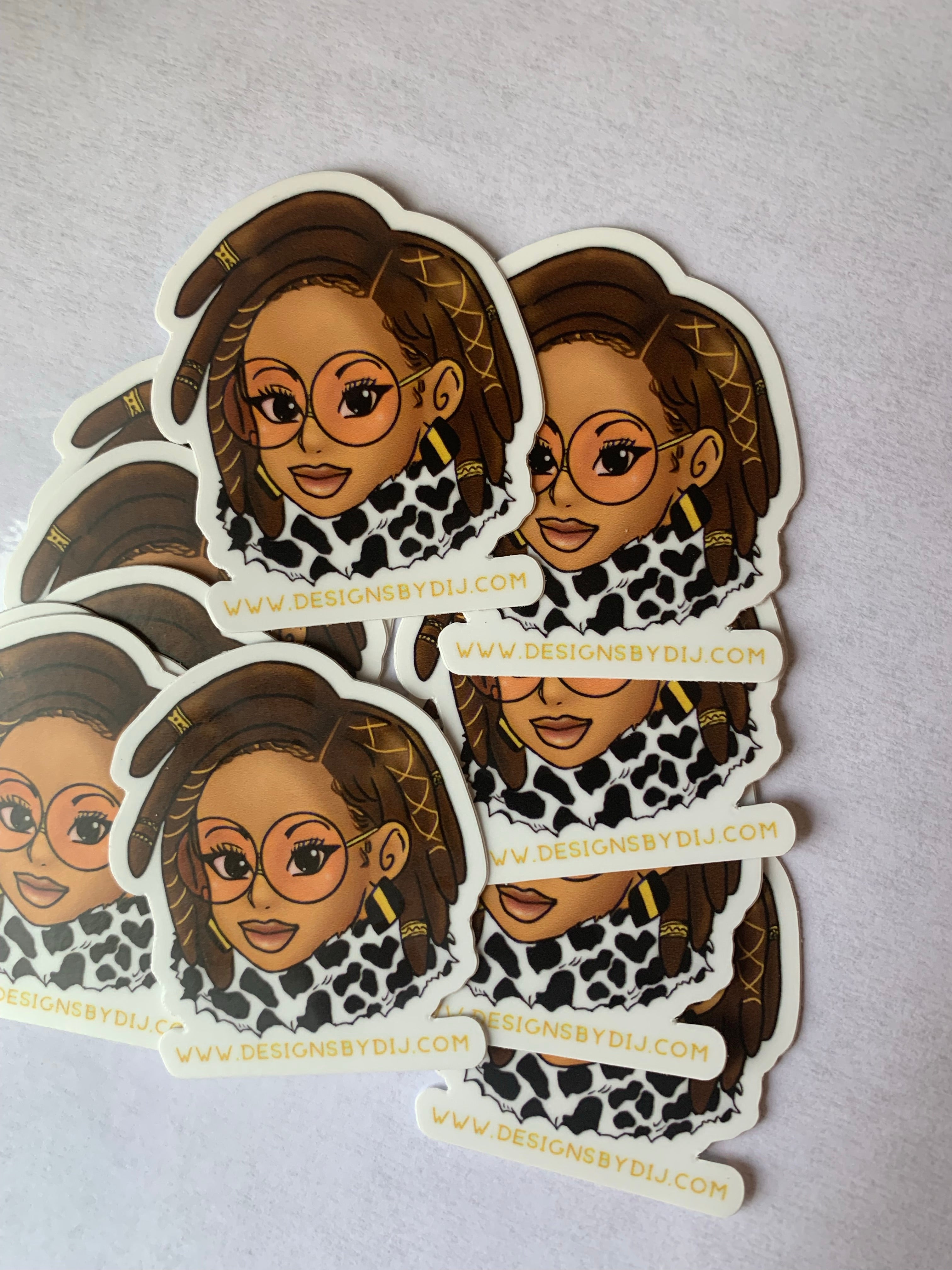 Braids And Locs African American Goddess Locs Die Cut Stickers