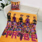3 Piece TRIBE African Style Pillowcase, Eye Mask & Throw Blanket Bundle Lounge Set