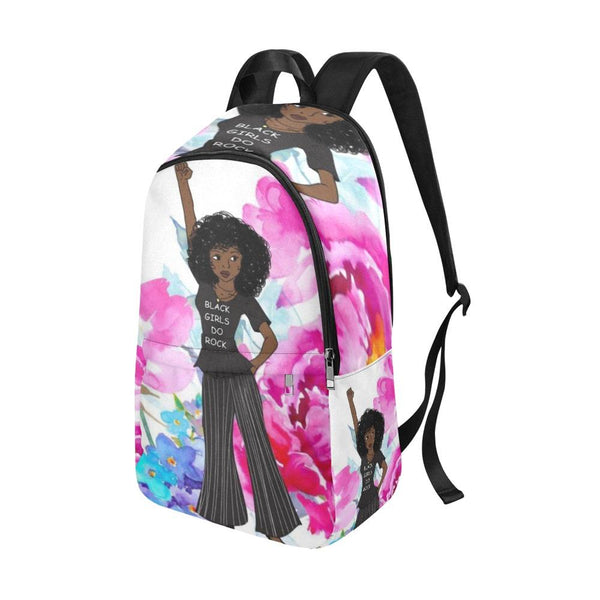 Side angle of backpack for black girls