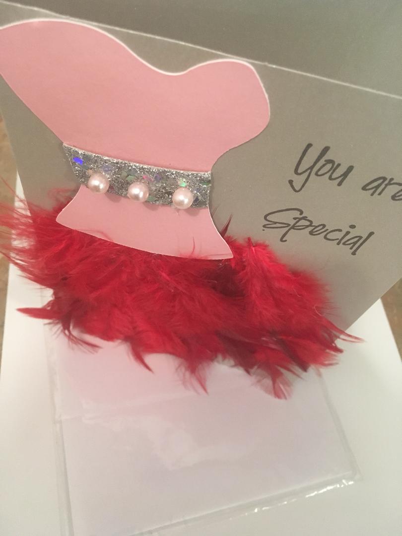 Stylish Feather Dress Card