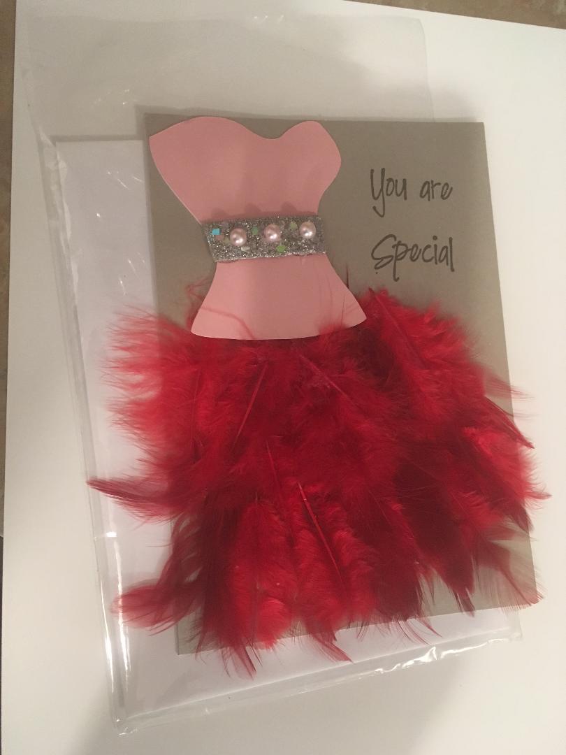 Stylish Feather Dress Card