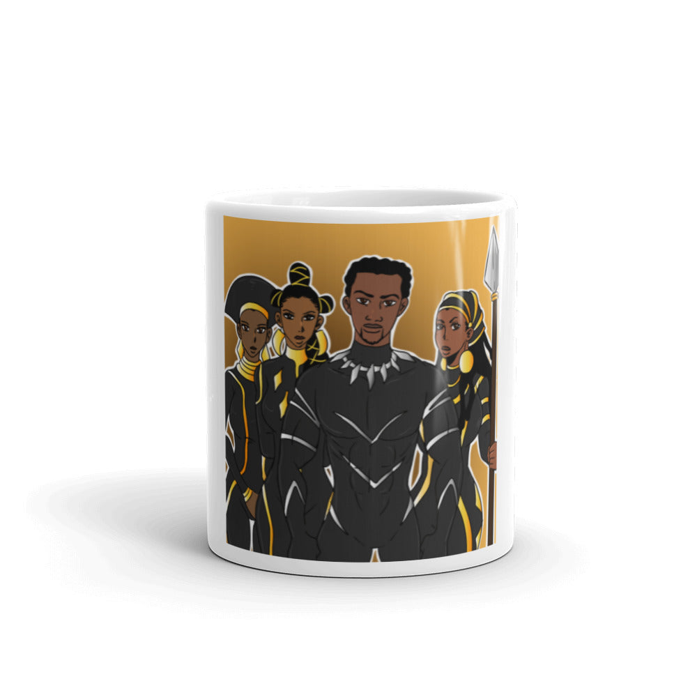 The Heart of Wakanda White glossy mug