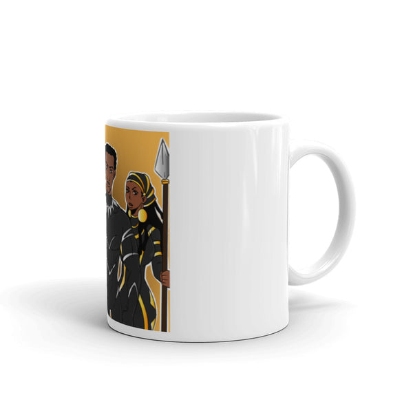 The Heart of Wakanda White glossy mug