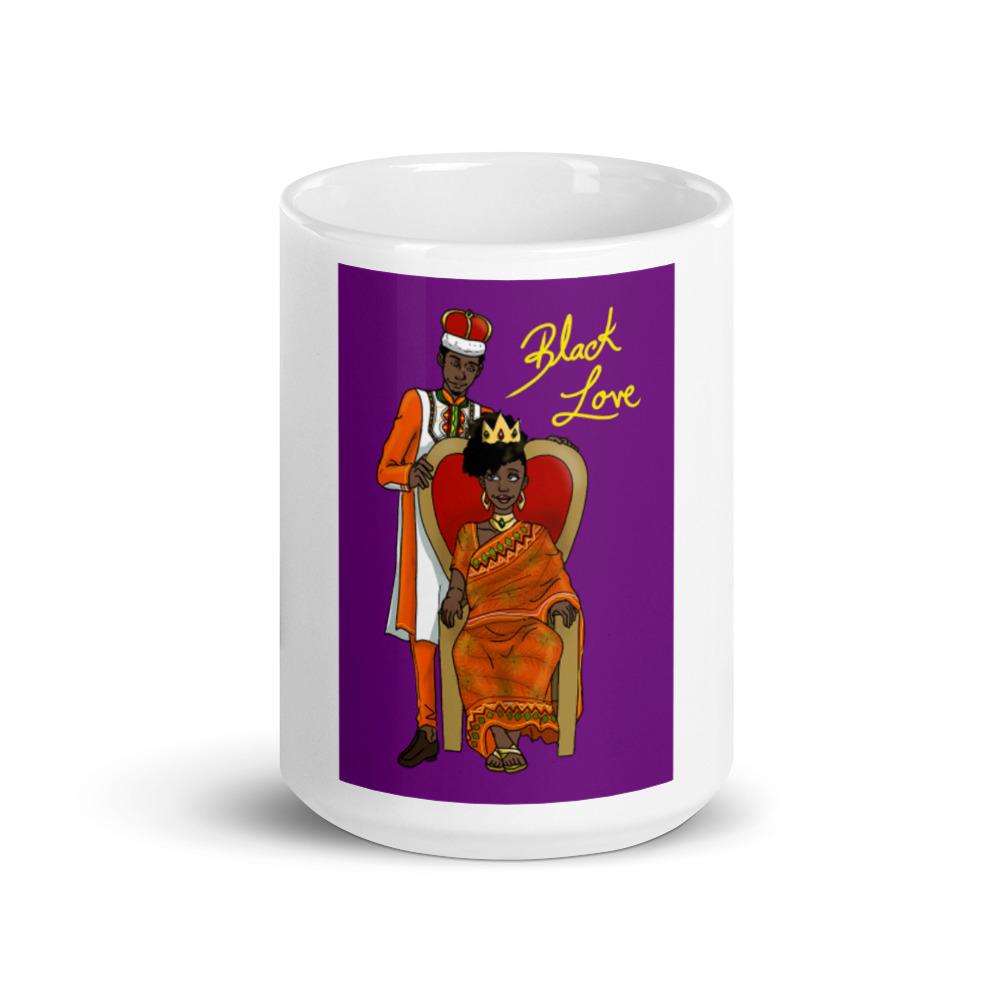 Black Love 11 Oz Ceramic White glossy mug