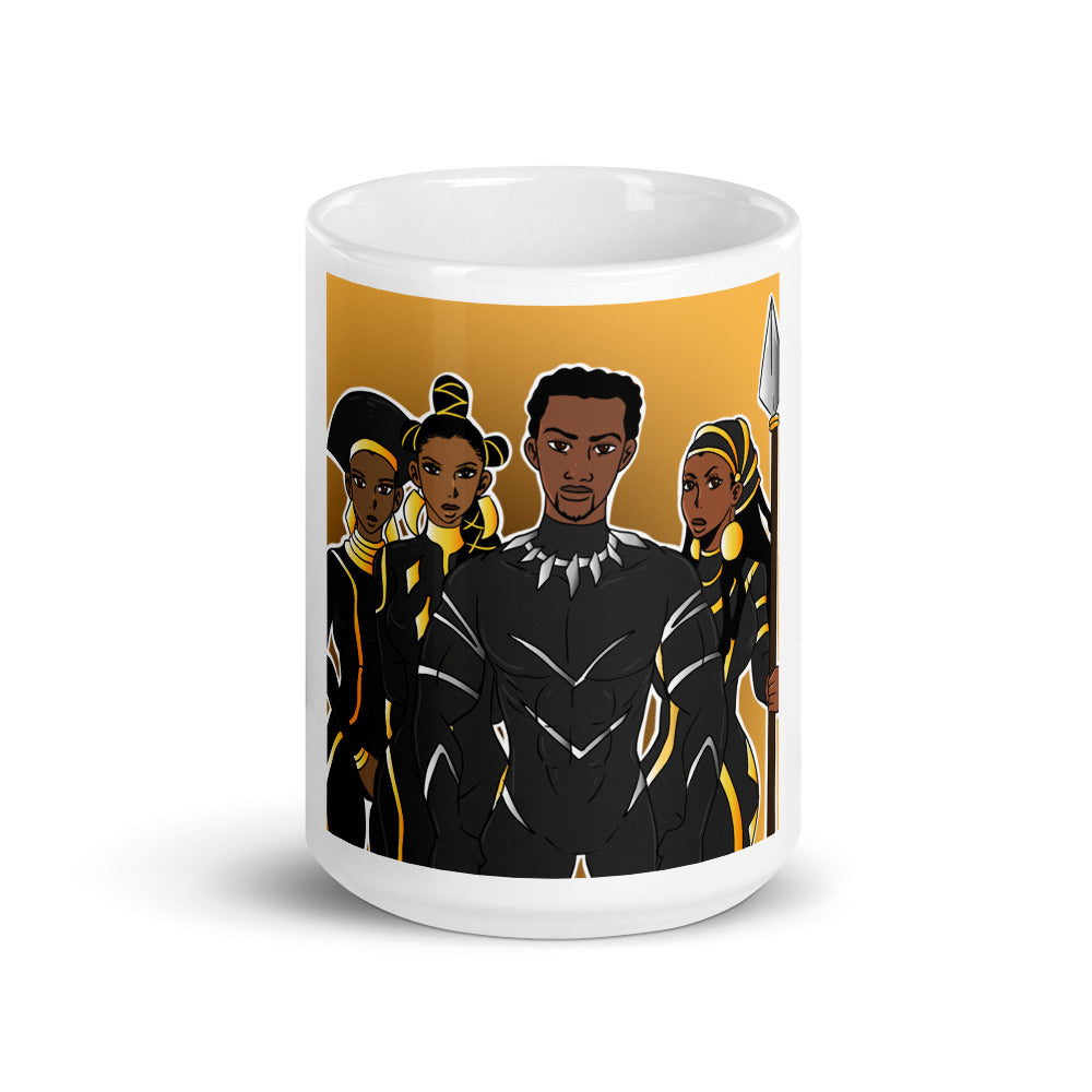 The Heart of Wakanda White glossy mug