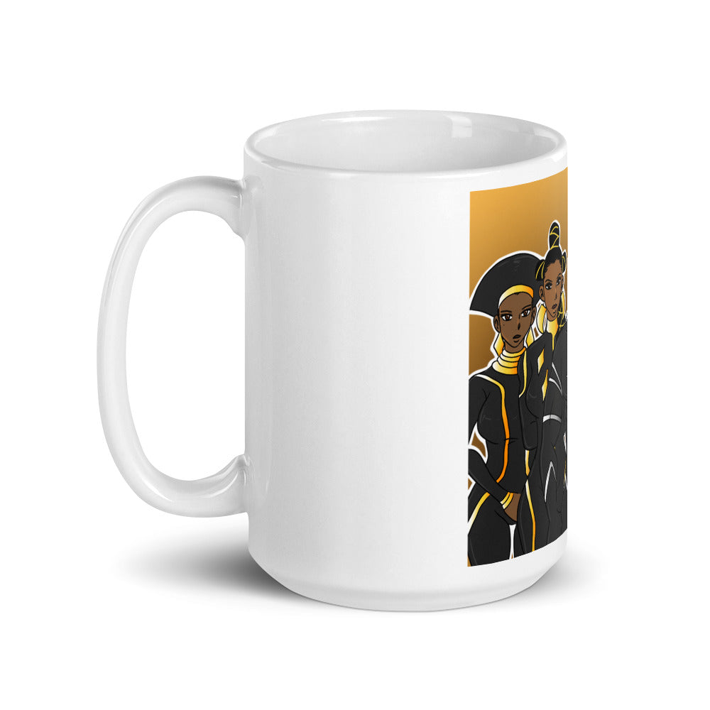 The Heart of Wakanda White glossy mug