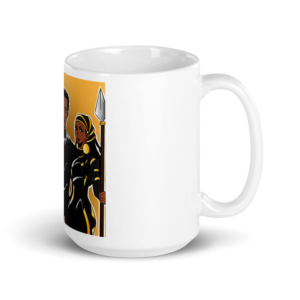 The Heart of Wakanda White glossy mug